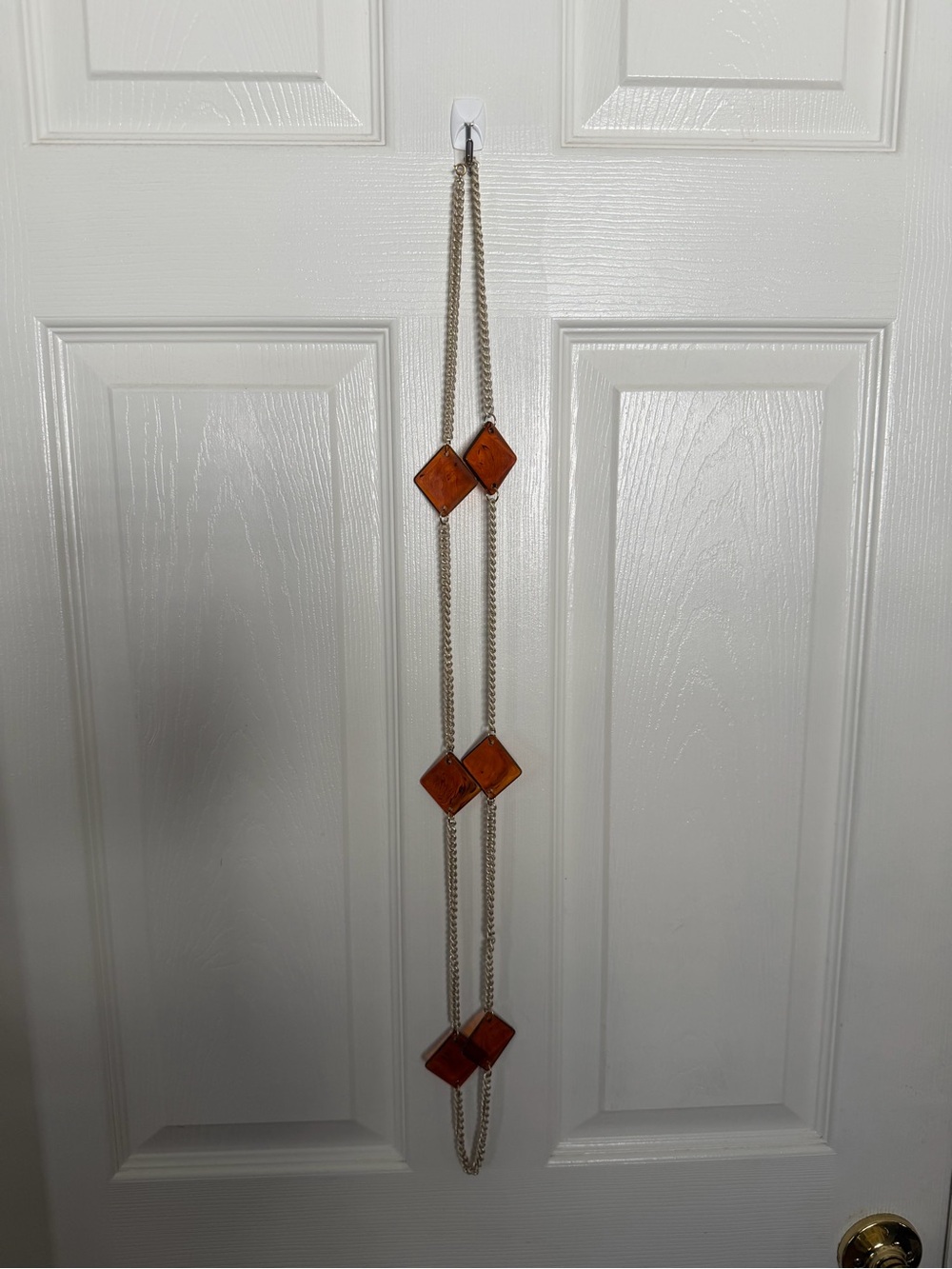 Vintage 70s Style Tortoiseshell Acrylic 54" Chain Belt / Long Opera Necklace